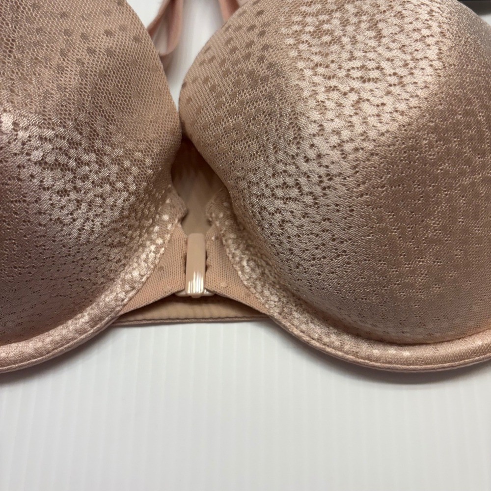 Wacoal Back Appeal Front Close T-Shirt Bra Womens 36C Sand Underwire 853403 NEW - Picture 2 of 7